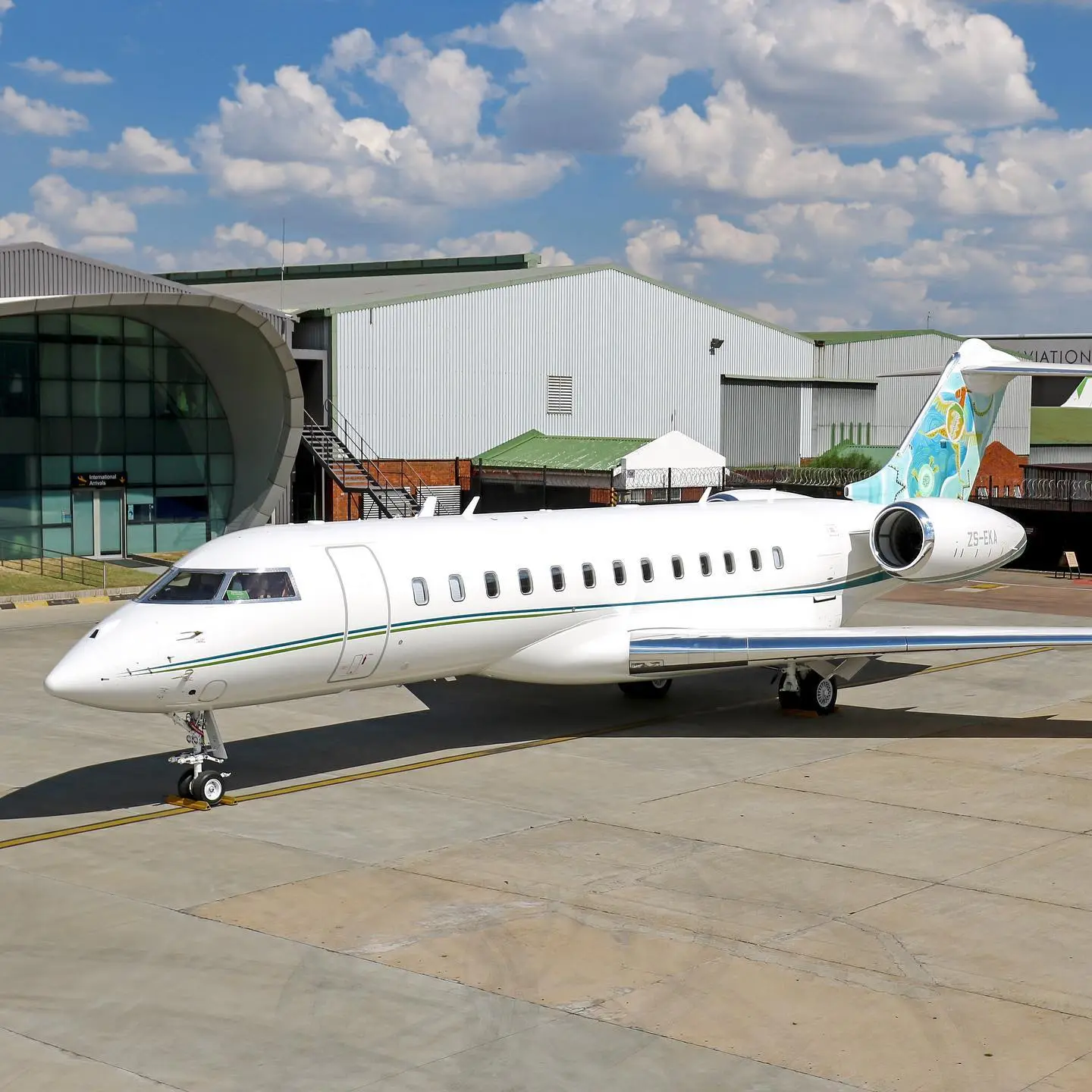 Bombardier Global 6500 ZS-EKA operated by Fireblade Aviation, exterior