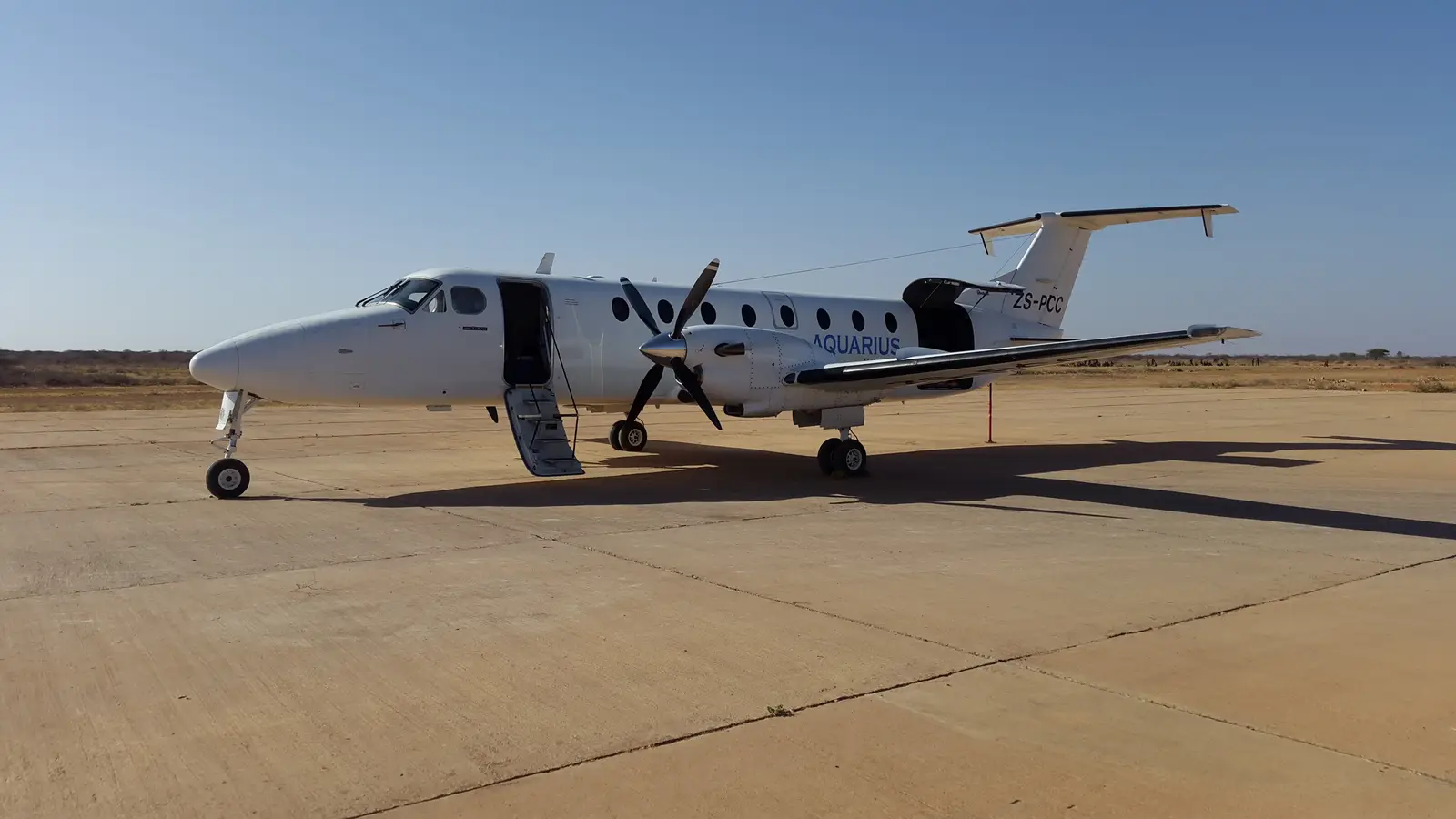 Beechcraft 1900C ZS-PCC operated by Aquarius Aviation PLC, exterior