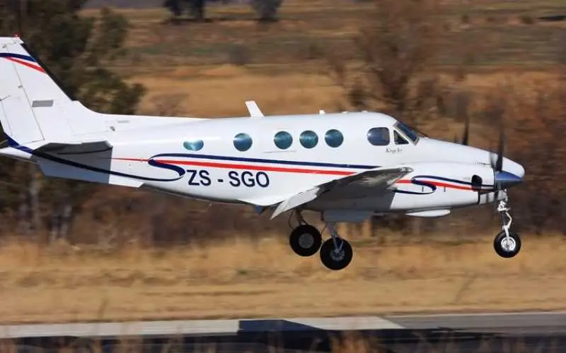 Beechcraft King Air C90 ZS-SGO operated by MCC Aviation, exterior